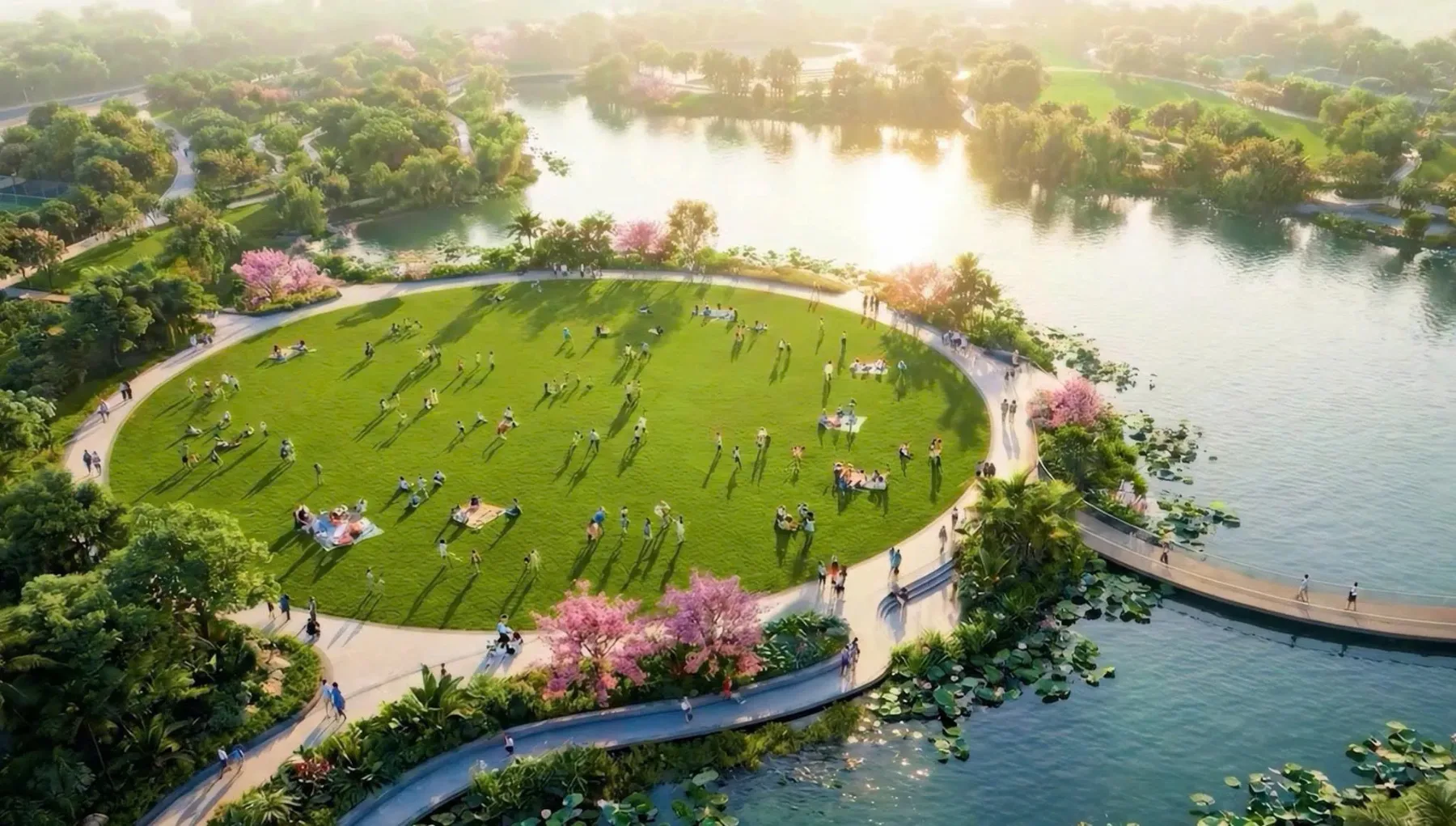 Ảnh minh họa công viên trung tâm khu đô thị Vinhomes