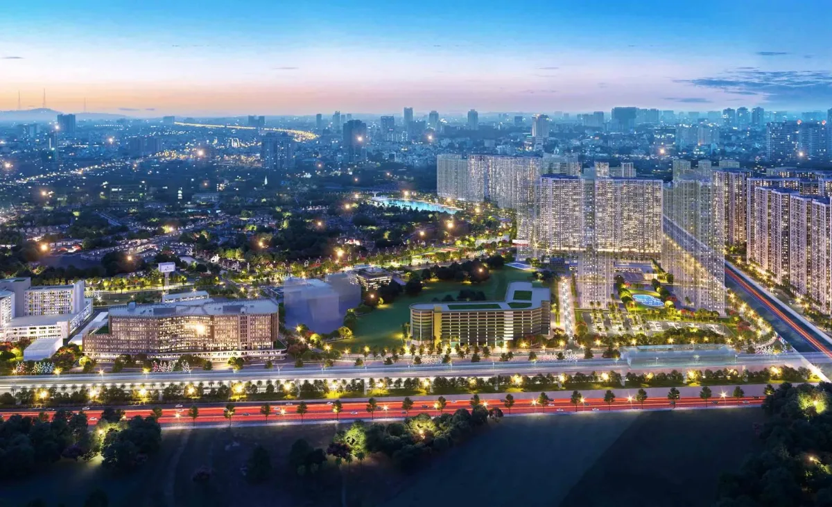 Ảnh minh họa khu đô thị Vinhomes về đêm